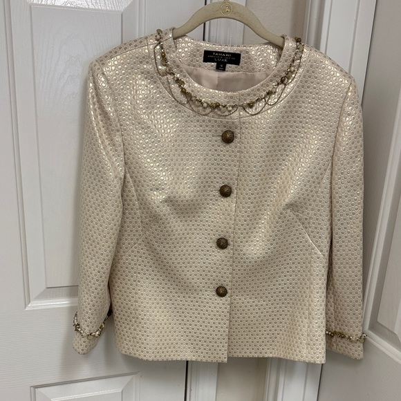 Tahari Jackets & Blazers - Tahari Beige Textured Women's Blazer